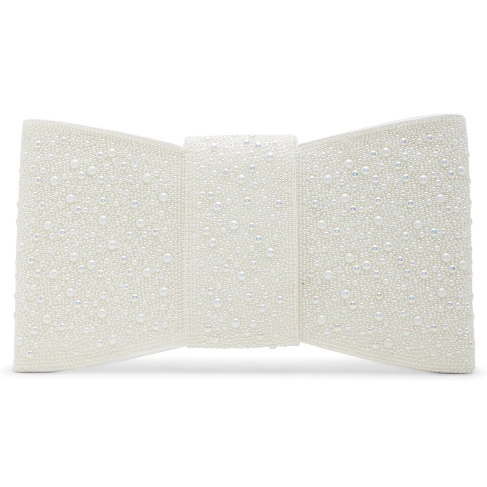 Betsey Johnson Bow-Down Clutch, Pearl
